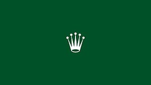 Minimalist White Crown Icon on Deep Green Background HD wallpaper