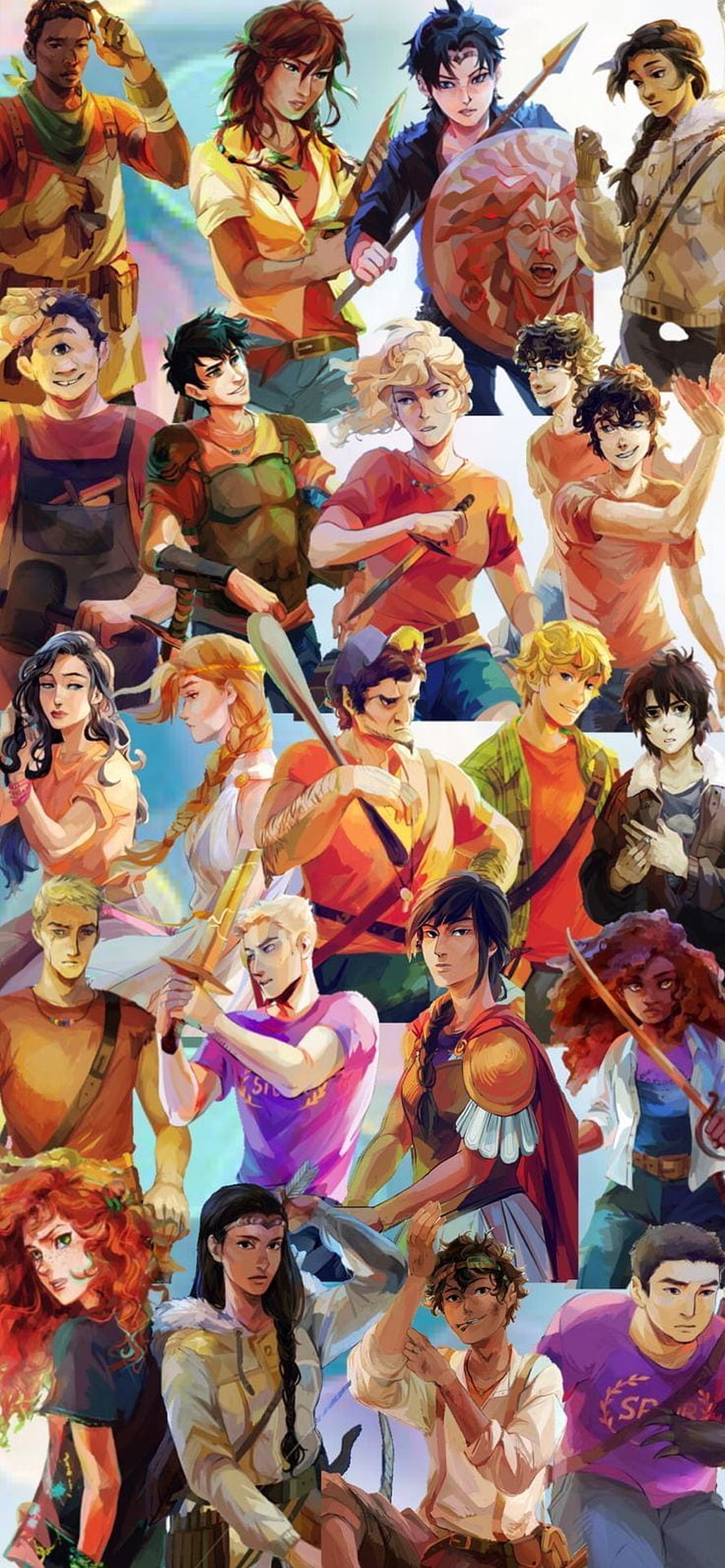 Percy Jackson and the Olympians Character Group Illustration HD phone wallpaper