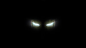 Iron Man Glowing Eyes in Darkness Minimalist Cinematic Portrait, Iron man [ Live / Animated / Engine ], Iron Man Black and White HD wallpaper