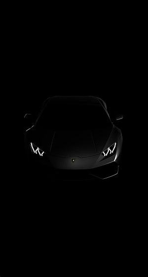Lamborghini Huracan Front View in Dark Minimalist Setting HD phone wallpaper