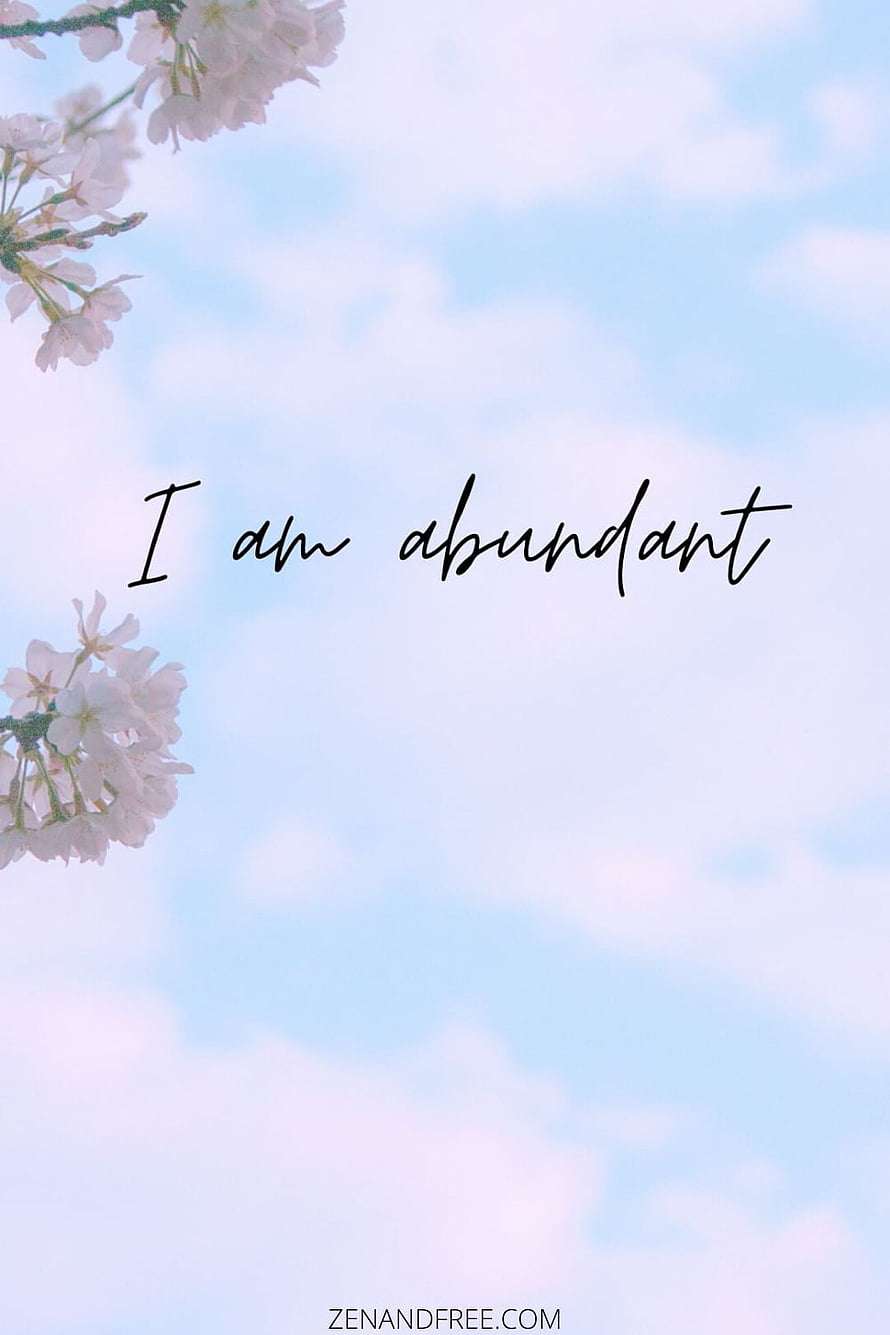 Cherry Blossom Affirmation Wallpaper with Soft Sky Background HD phone wallpaper