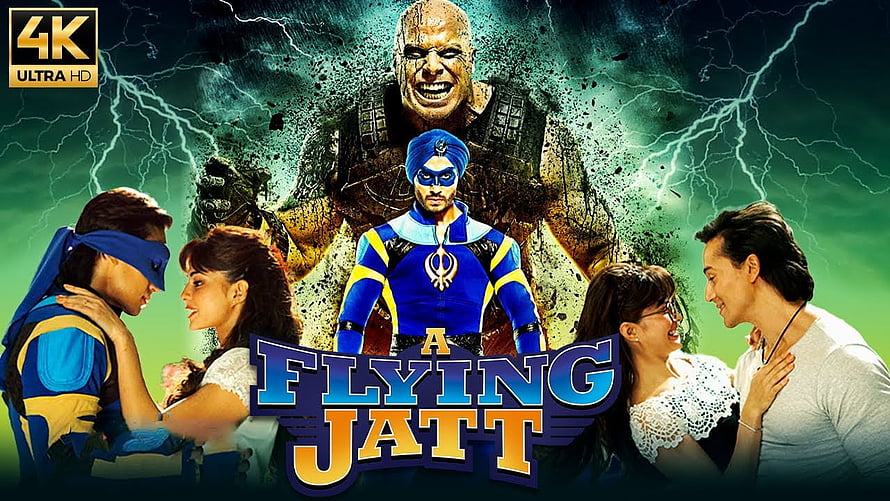 A Flying Jatt Movie Poster Featuring Tiger Shroff and Jacqueline Fernandez in Action HD wallpaper