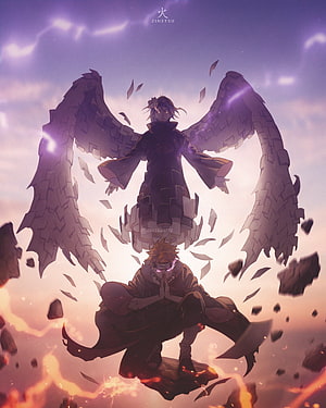 Naruto Akatsuki Members Pain and Yahiko in Dramatic Fantasy Artwork HD phone wallpaper