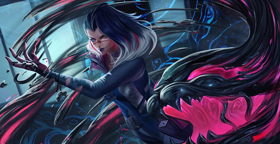 Valorant Agent Fade Digital Artwork with Neon Energy and Dark Fantasy Style HD wallpaper