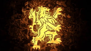 Royal Challengers Bangalore Golden Lion Crest on Dark Textured Background HD wallpaper