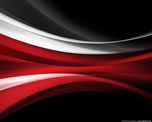 Abstract Red White and Black Flowing Ribbons on Dark Background HD wallpaper