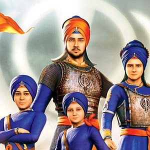 Chaar Sahibzaade Animated Historical Saga with Sikh Warriors in Blue Turbans HD phone wallpaper