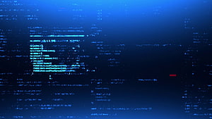 Cyberpunk Hacker Code Glitch Background with Blue Digital Matrix and Tech Aesthetic HD wallpaper