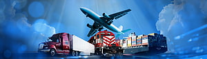 Global Logistics Composite Featuring Air Cargo, Rail, Road, and Sea Freight Transport HD wallpaper