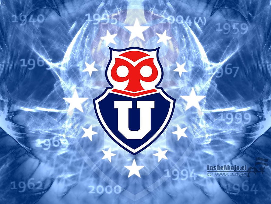 Universidad de Chile Club Crest With Championship Stars and Blue Energy Background HD wallpaper