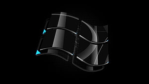 Windows 7 Black Glass Logo on Dark Background HD wallpaper