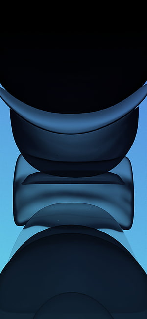 Abstract Dark Blue Geometric 3D Shapes on Light Blue Background HD phone wallpaper