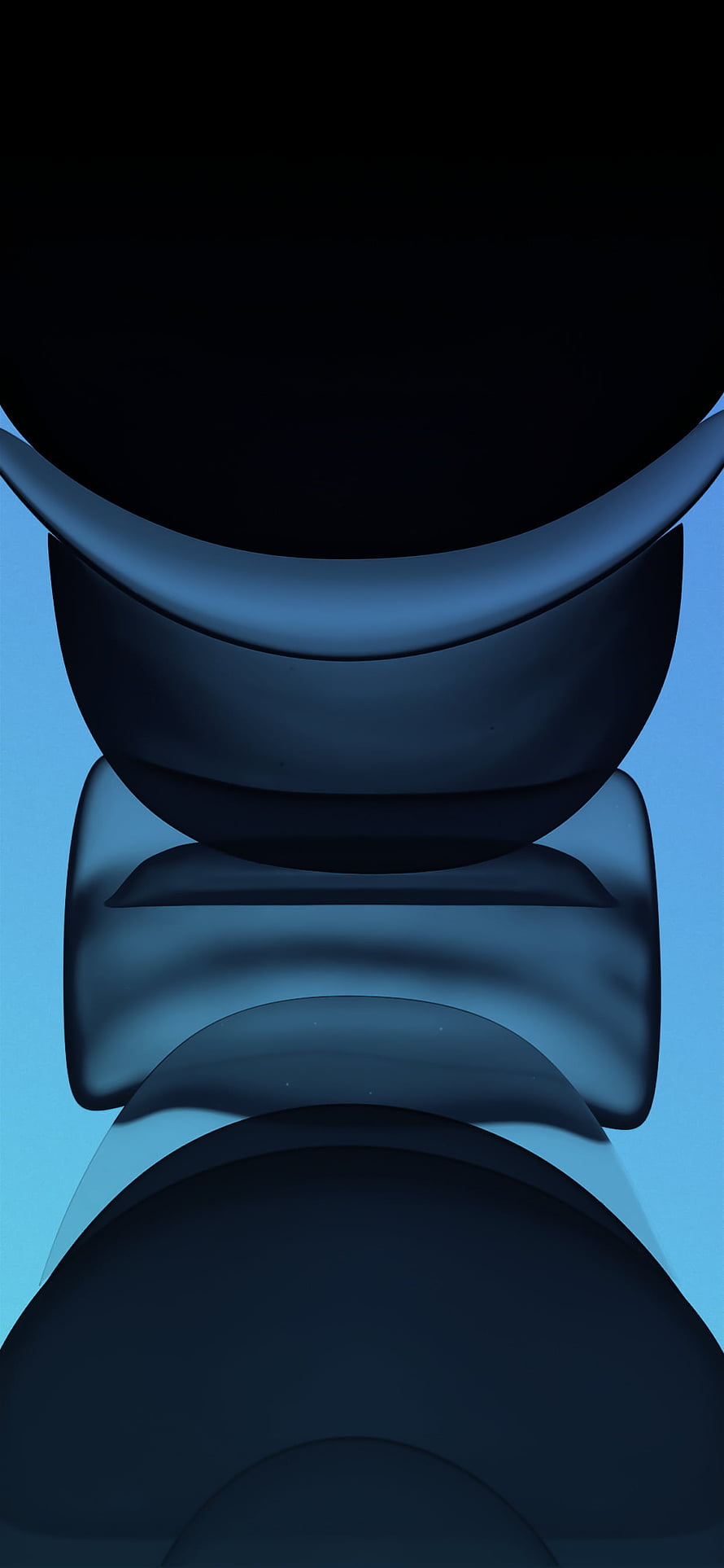 Abstract Dark Blue Geometric 3D Shapes on Light Blue Background HD phone wallpaper