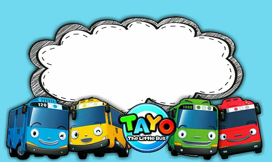 Tayo The Little Bus Character Lineup With Blank Speech Bubble Template HD wallpaper