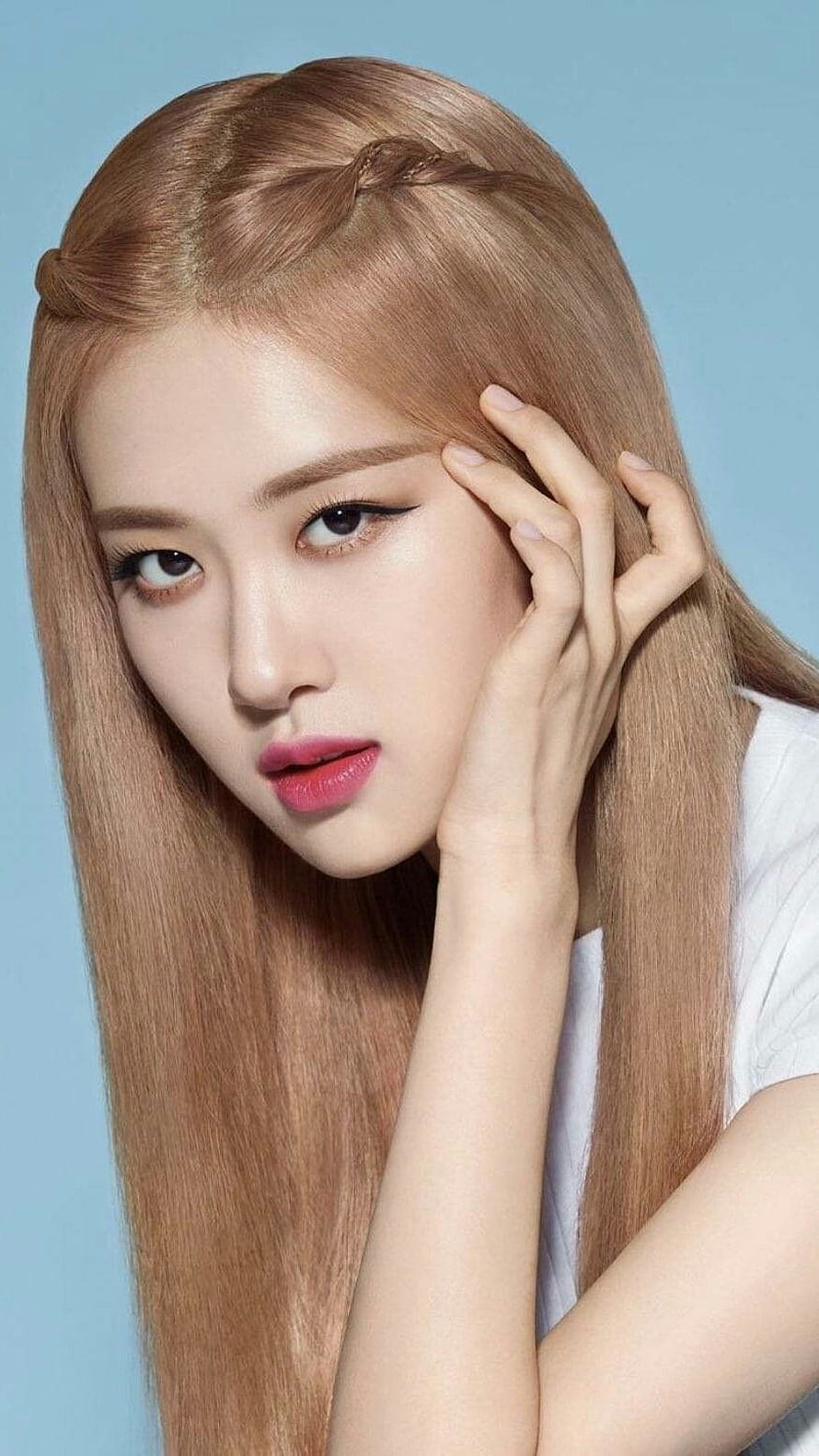 Rose from Blackpink Portrait with Long Blonde Hair and Soft Studio Lighting HD phone wallpaper
