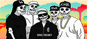 NWA Skull Hip Hop Illustration with Thug Theory and Kings Caps HD wallpaper
