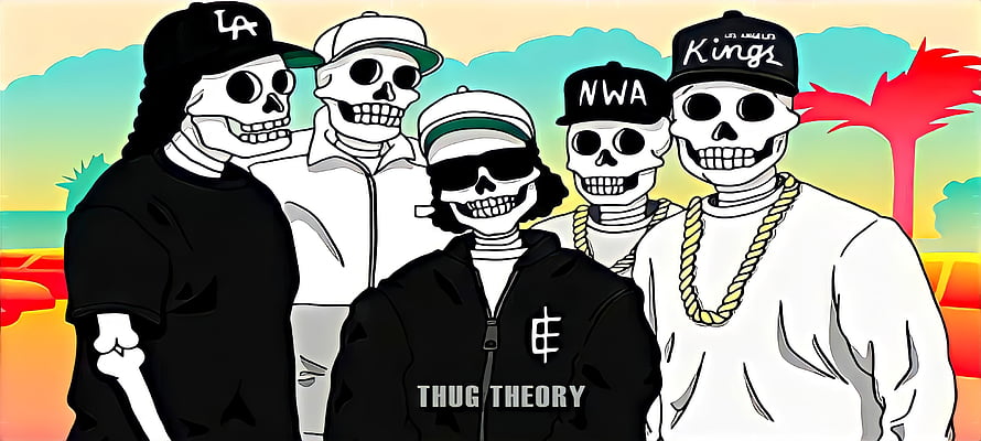 NWA Skull Hip Hop Illustration with Thug Theory and Kings Caps HD wallpaper