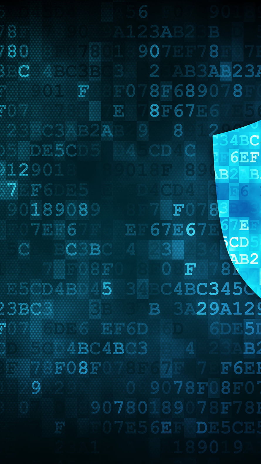 Dark Blue Hexadecimal Code Pattern with Cyber Security Theme HD phone wallpaper