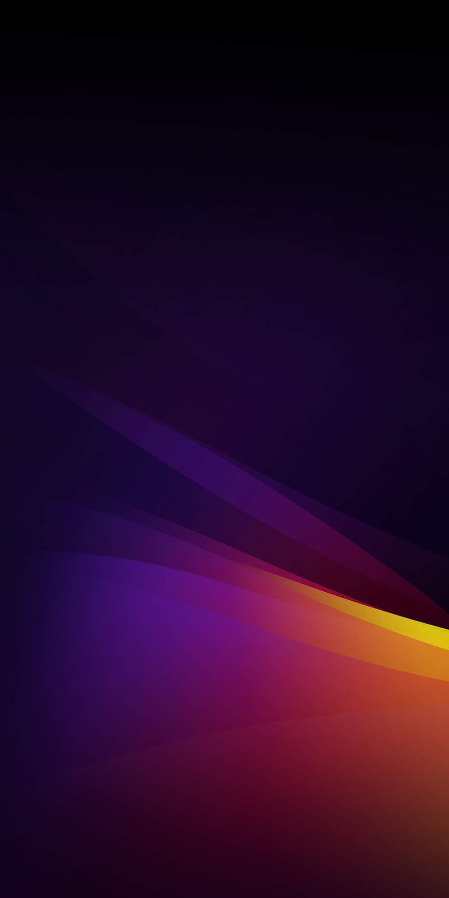 LG V30 V30+ Dark Abstract Gradient Wallpaper with Purple and Orange Waves HD phone wallpaper