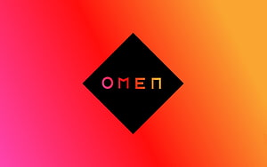 HP Omen Gaming Logo on Vibrant Pink and Orange Gradient Background HD wallpaper