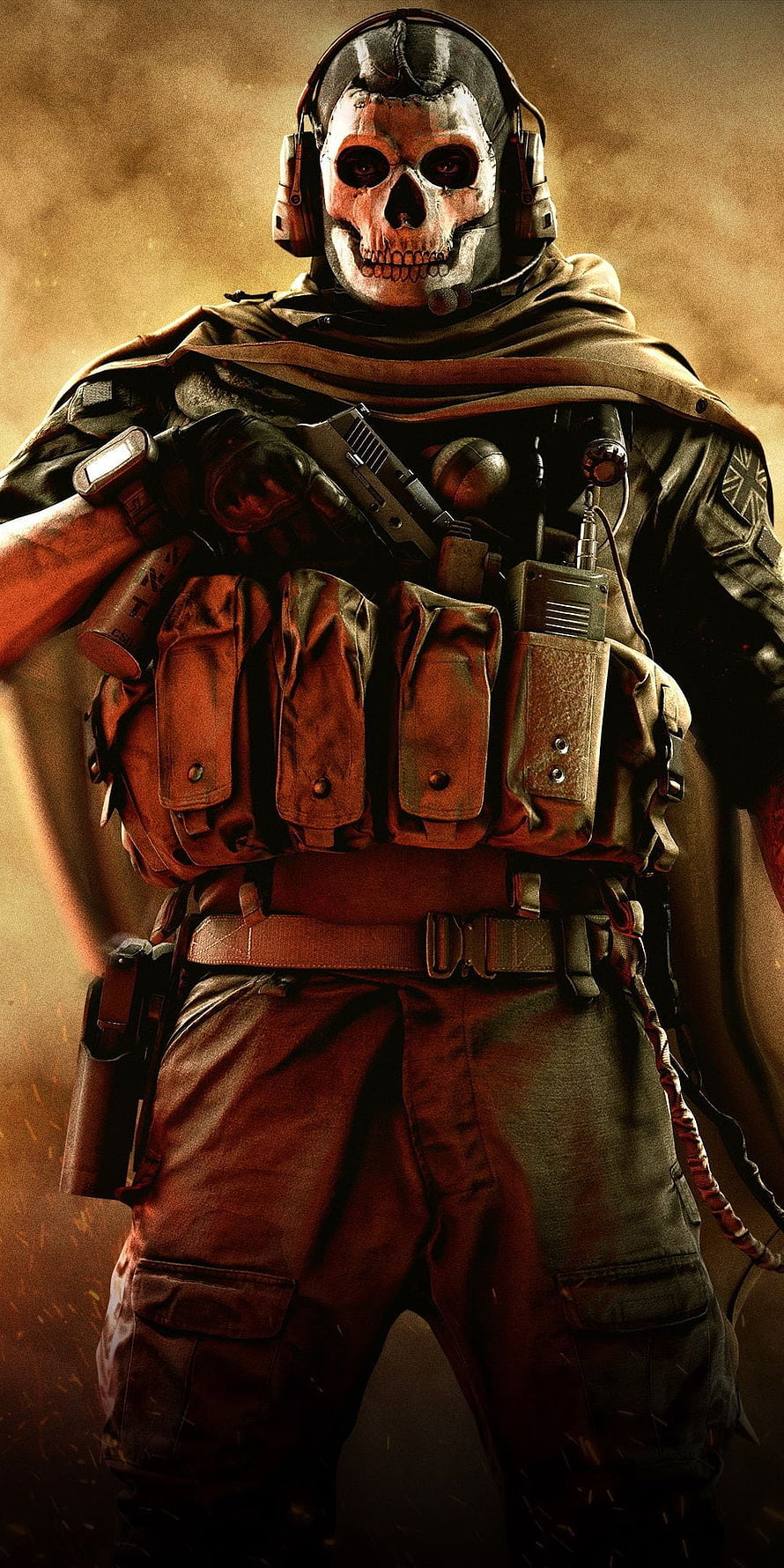 Ghost Soldier in Tactical Gear with Skull Mask and Combat Equipment HD phone wallpaper