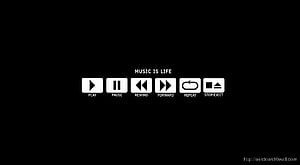 Minimalist Music Player Control Icons on Black Background HD wallpaper