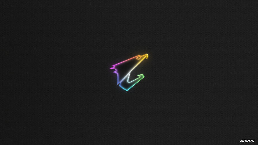 Aorus RGB Gaming Logo with Neon Rainbow Gradient on Dark Background HD wallpaper