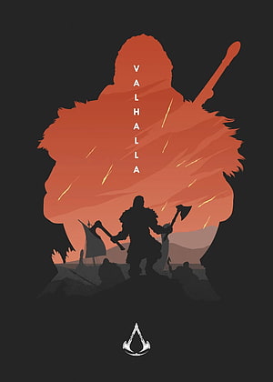 Assassin's Creed Valhalla Minimalist Viking Warrior Poster Art HD phone wallpaper
