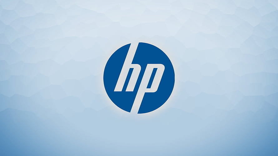 Hewlett Packard Blue Circular Logo on Soft Textured Light Blue Background HD wallpaper