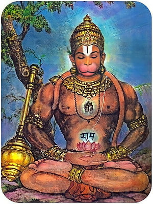 Hanuman In Deep Meditation With Gada And Sacred Sanskrit Symbols, Hanuman In Meditation : R Hinduism, Hanuman Meditation HD phone wallpaper