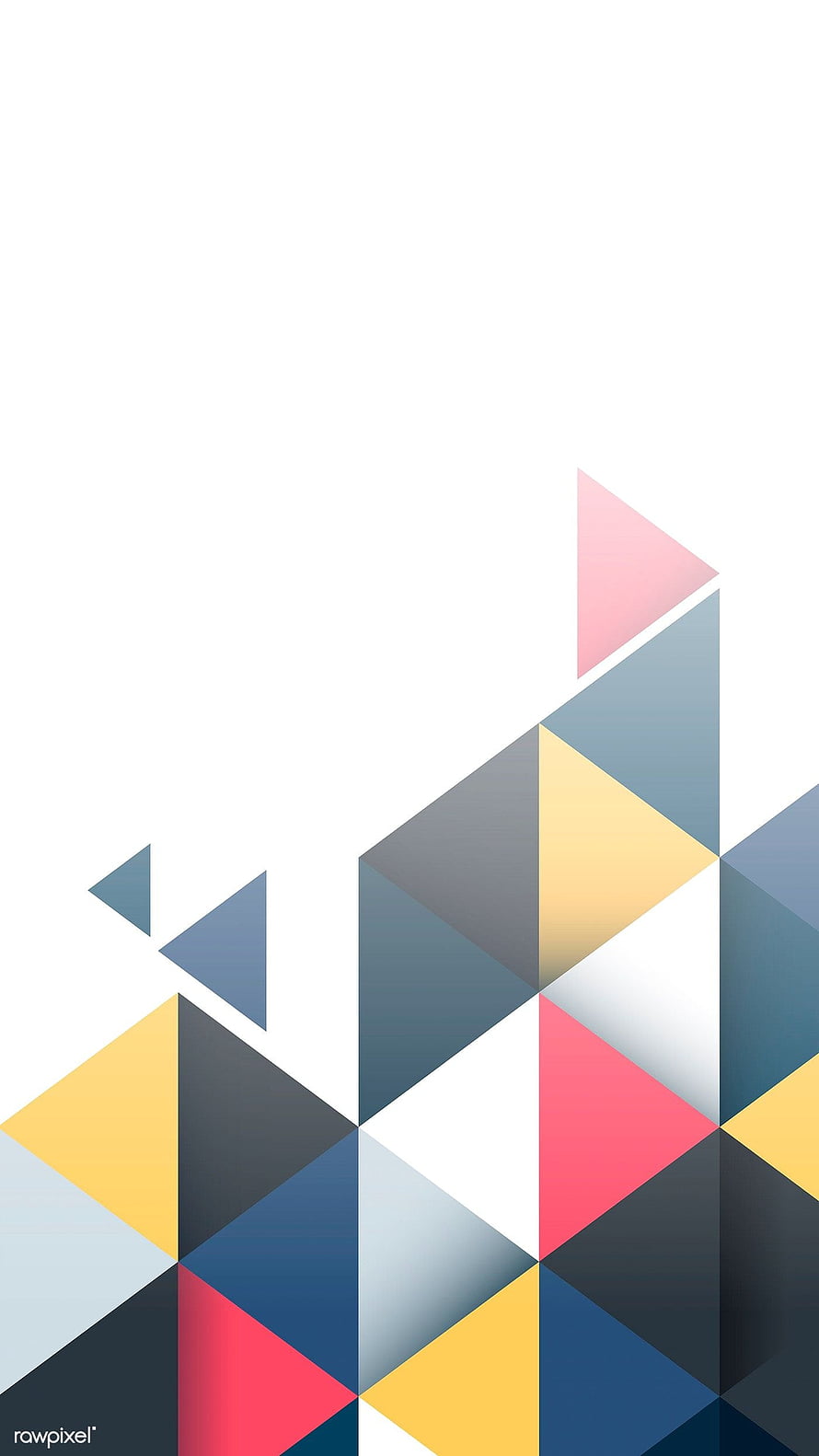Minimalist Geometric Triangle Pattern with Soft Shadows and Pastel Color Palette HD phone wallpaper