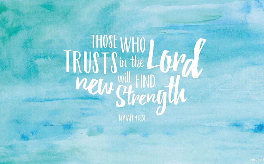 Isaiah 40:31 Bible Verse on Soft Blue Watercolor Background HD wallpaper