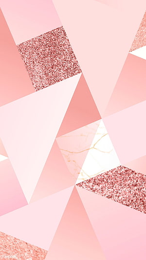 Pink Geometric Pattern with Rose Gold Glitter and Marble Textures HD phone wallpaper