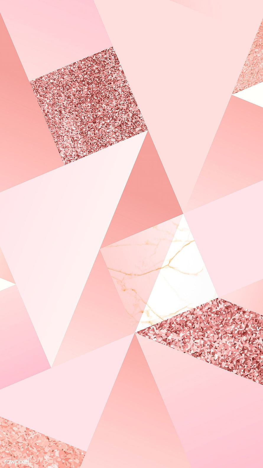 Pink Geometric Pattern with Rose Gold Glitter and Marble Textures HD phone wallpaper