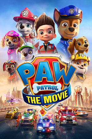 Paw Patrol The Movie Poster Featuring Ryder And The Pups With Their Vehicles In A City Setting HD phone wallpaper