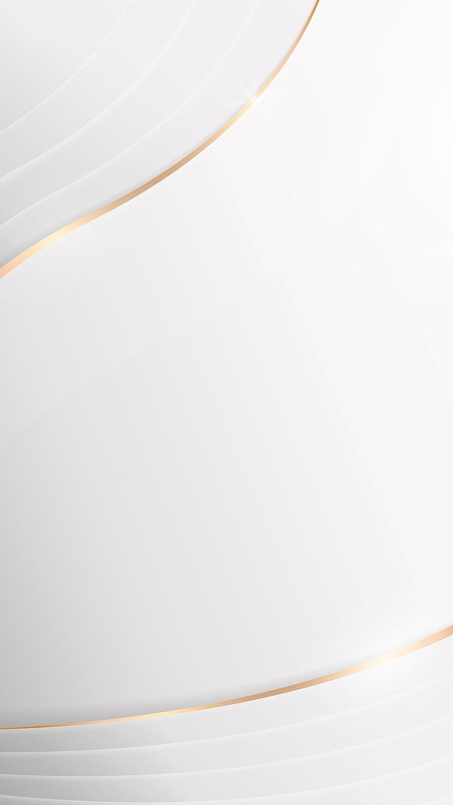 Minimalist White and Gold Abstract Curves with Soft Layered Depth HD phone wallpaper