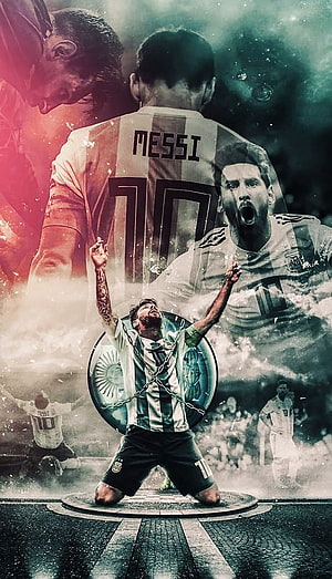 Lionel Messi Argentina National Team Victory Celebration Collage HD phone wallpaper
