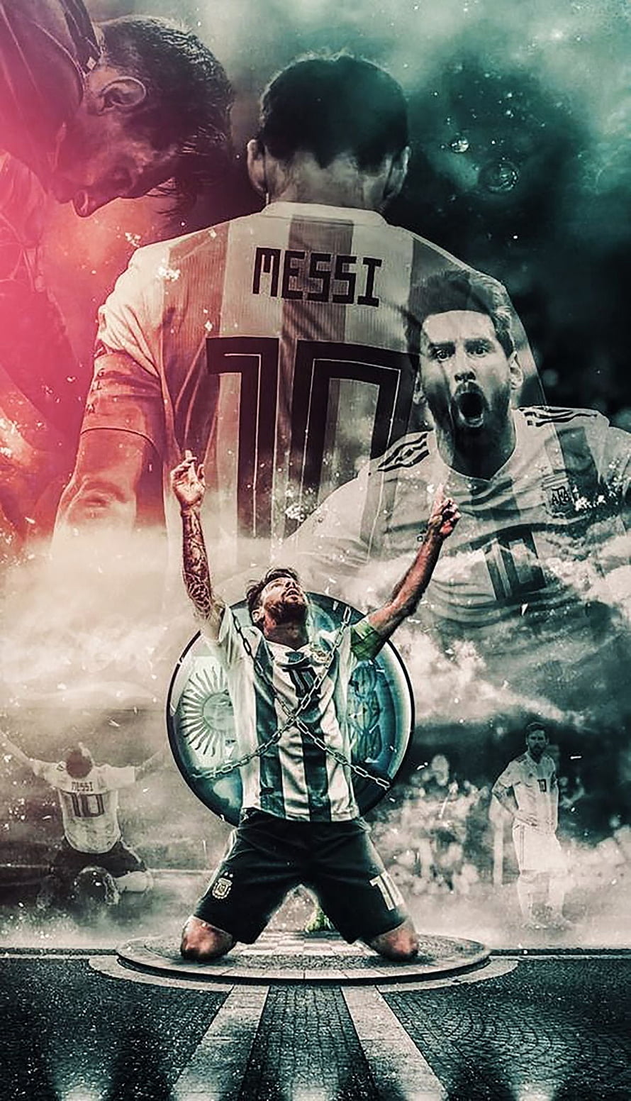 Lionel Messi Argentina National Team Victory Celebration Collage HD phone wallpaper