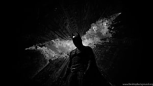 Batman The Dark Knight Silhouette Standing in Dark Urban Ruins HD wallpaper