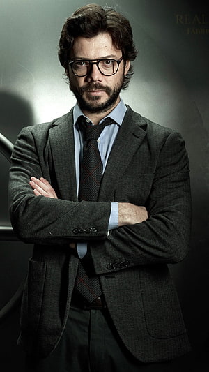 The Professor Character Portrait From Money Heist Series HD phone wallpaper