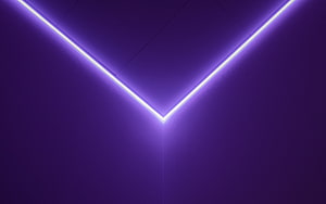 Minimalist Purple Neon Light Lines Forming a Geometric V Shape on a Dark Wall HD wallpaper
