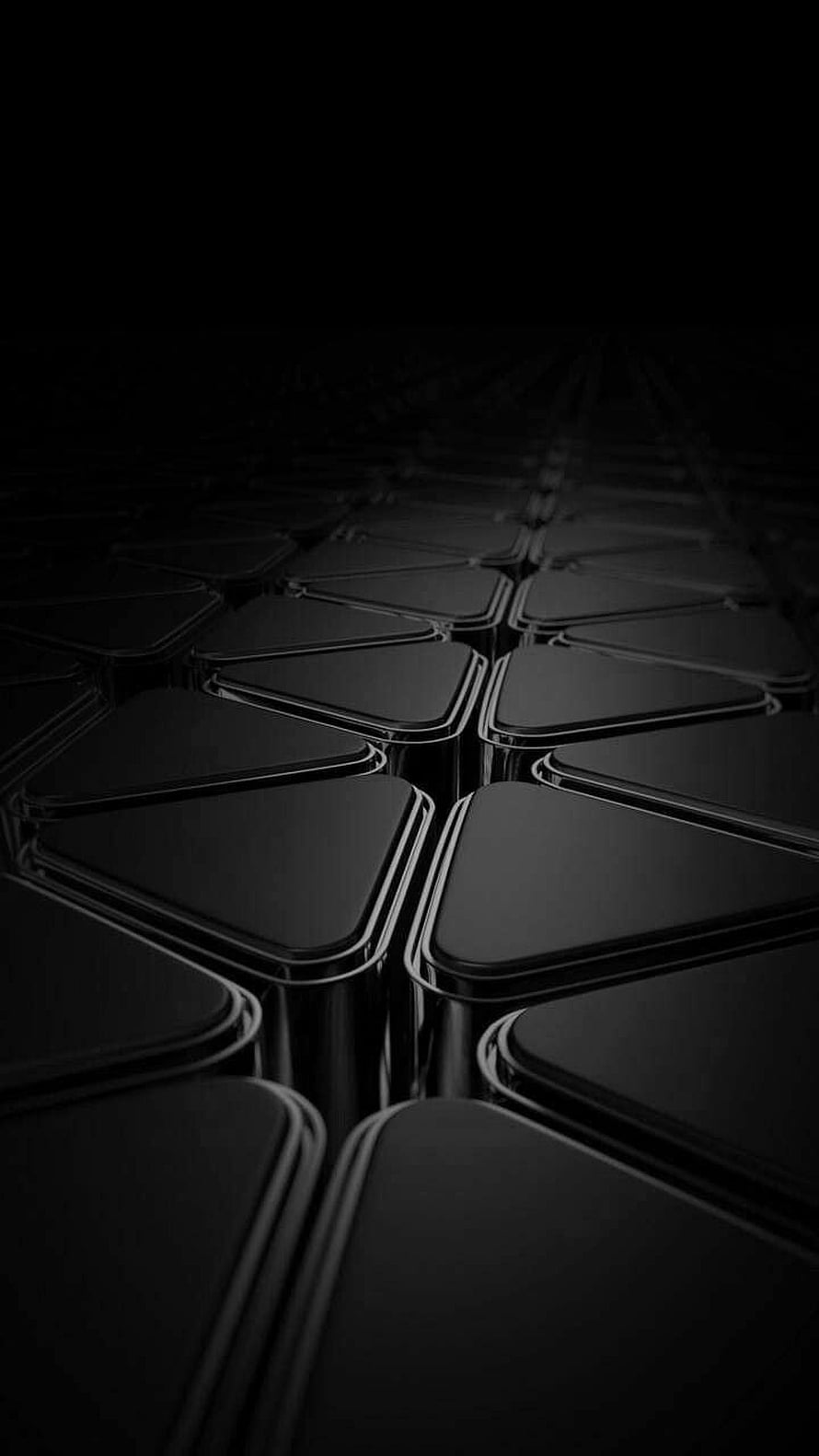 Dark 3D Geometric Pattern with Glossy Black Tiles and Minimalist Depth HD phone wallpaper