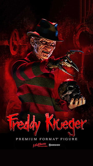 Freddy Krueger Nightmare on Elm Street Collector Figure with Clawed Hand and Skull HD phone wallpaper