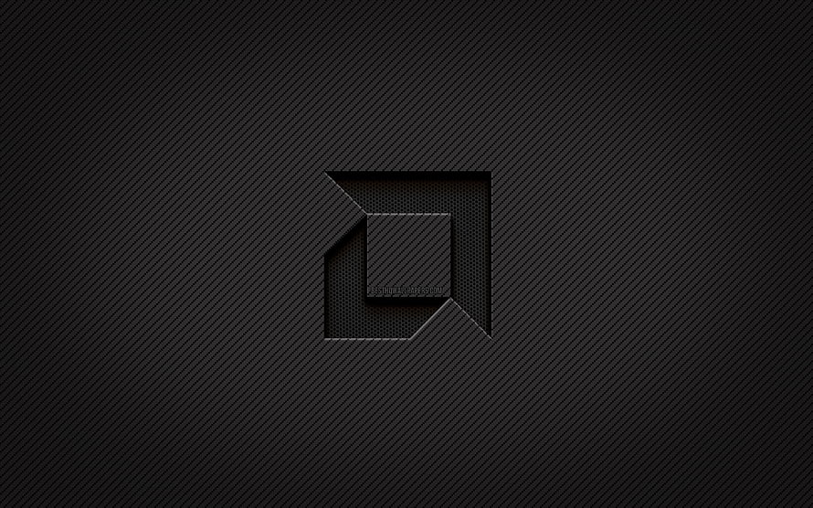 AMD Carbon Fiber Logo on Dark Textured Background HD wallpaper