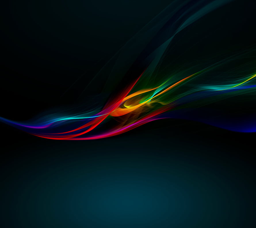 Vibrant multicolored light streaks flowing across a dark abstract background HD wallpaper