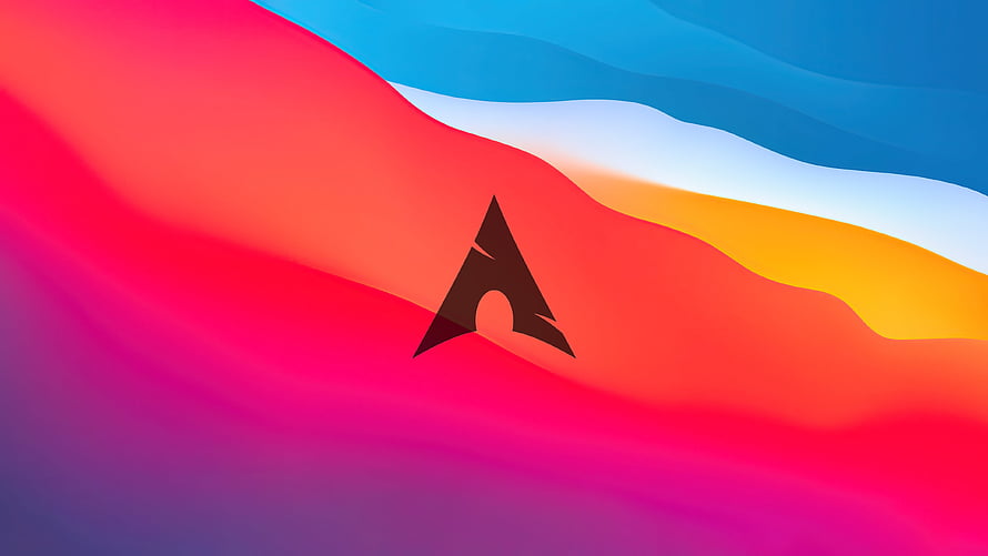 Arch Linux Logo on Vibrant Gradient Background HD wallpaper