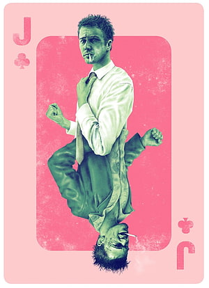Fight Club Jack of Clubs Playing Card Poster with Edward Norton HD phone wallpaper