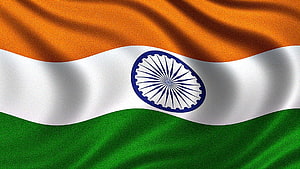 Waving Indian National Flag With Ashoka Chakra In Center HD wallpaper