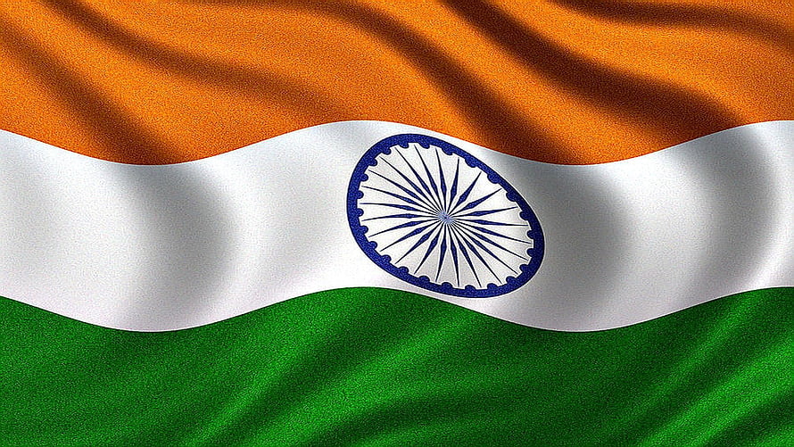 Waving Indian National Flag With Ashoka Chakra In Center HD wallpaper