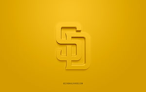 San Diego Padres 3D Embossed Logo on Solid Yellow Background HD wallpaper